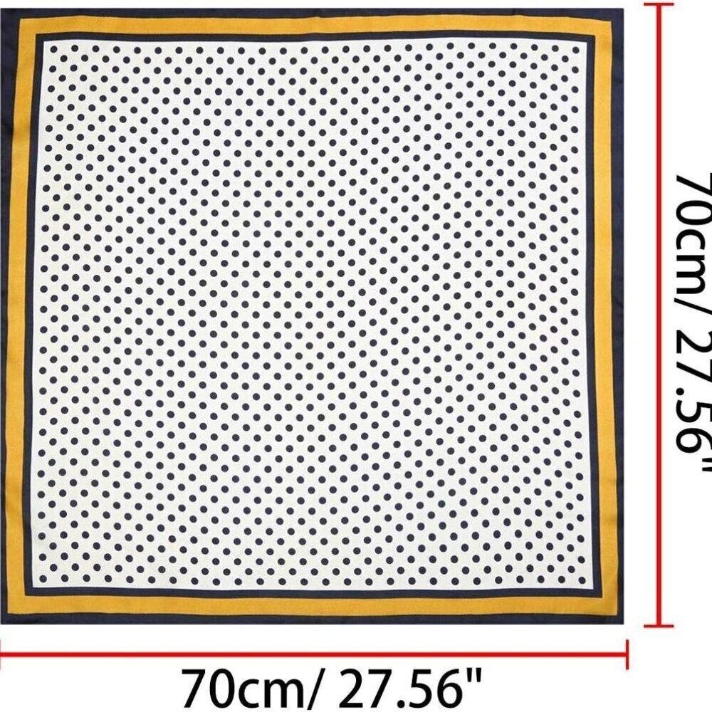 Polka Dots Square Scarf Polyester Women Neck Head Wrap Classic Accessory - Picture 3 of 7